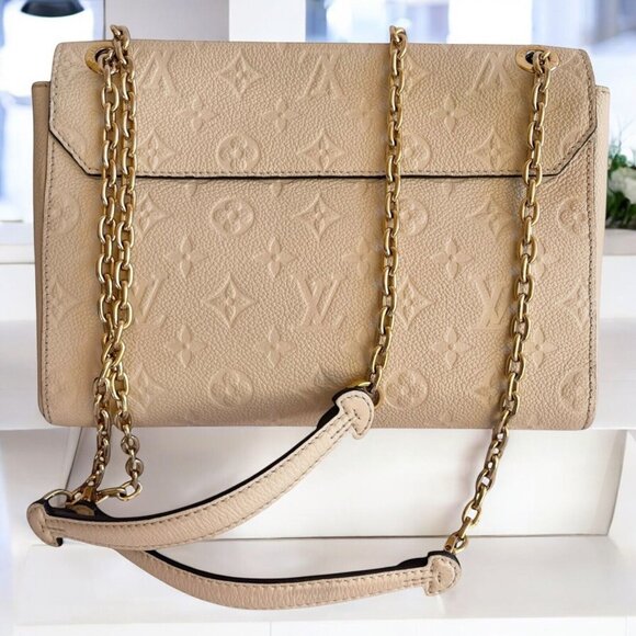 LOUIS VUITTON Empreinte Vavin Neige LV Cream Chain Shoulder Leather +Dust Bag - Picture 4 of 16